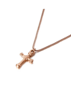 Fine Jewelry Stainless Steel Cross Pendant Box Chain Necklace