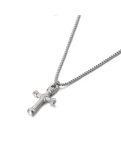 Fine Jewelry Stainless Steel Cross Pendant Box Chain Necklace