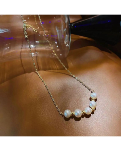 Fine Jewelry Pearl Necklace Female Necklace Wholesale Female Simple Wild Fashion Lips Clavicle Chain 