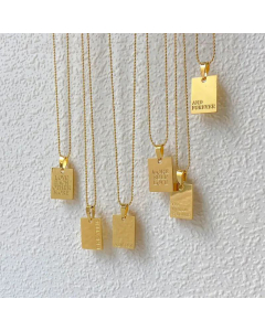 Fine Jewelry Simple Letter Necklace For Women Fashion Retro Glossy Love Stainless Steel Necklace 