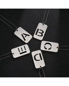 Simple Pendant Letters Numbers Pierced Air Force Brand Nameplate Necklace Pendant