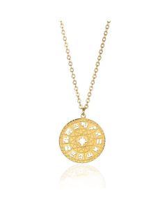 18K Gold-Plated Male And Female Couples Scorpio Necklace Fine Twelve Constellation Hollow Necklace 