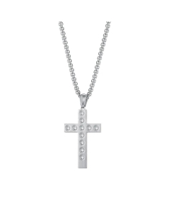 Niche Design Net Red Fashion All-Match Titanium Steel Necklace Cross Pendant 