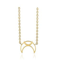 Stainless Steel Hollow Crescent Necklace Moon Pendant Ins Ornament  