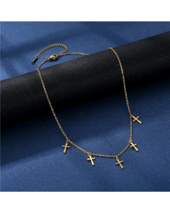 Cross Necklace Wholesale Jewelry Trend New 18K Cross Pendant Necklace Stainless Steel 