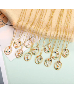 Spain Pdpaola Color Zircon Hollow Twelve Constellation Necklace Capricorn Pendant