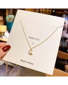 Exquisite Titanium Steel Star And Moon Necklace Simple Clavicle Chain Niche Star Pendant Fine Necklace
