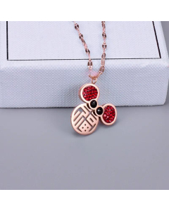 Fashion Little Mouse Pendant Knocks Zodiac Rat Necklace Titanium Steel Clavicle Chain