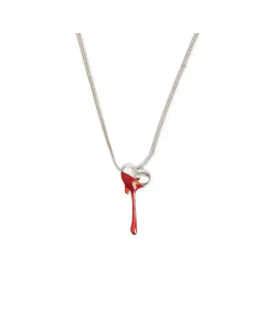 Jewelry Punk Style Lava Love Heart Tassel Pendant Necklace Titanium Steel 