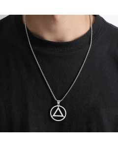 Hiphop Trendy Iron Triangle Pendant Necklace Titanium Steel Jewelry