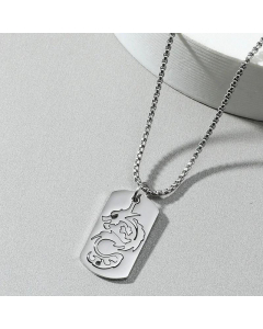 Dragon-Shaped Vintage Pendant Hollow Men's Necklace Domineering Titanium Steel 