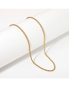Jewelry Gold Rope Chain Necklace 18K Gold-Plated Stainless Steel Necklace 