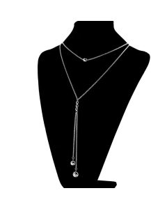 Minimalist Style Stainless Steel Pendant Necklace Wholesale Fashion Long Double-Layer Necklace