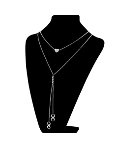 Minimalist Style Stainless Steel Pendant Necklace Wholesale Fashion Long Double-Layer Necklace