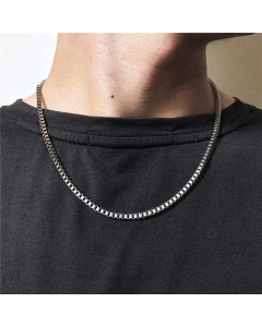 Retro Box Chain Couple Chain Necklace Stainless Steel Fine Jewelry