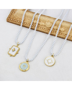 Men's And Women's Spot Eyes Asterism Elegant Combination Pendant Ins Round Brand Titanium Steel Necklace 