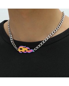Fashion Trend Titanium Steel Flame Men's Item Personalized Cold Style Stainless Steel Colorful Pendant