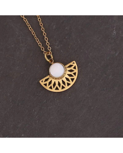 Retro Necklace New Sun Flower Cross Pendant Female Fashion Simple Clavicle Chain 