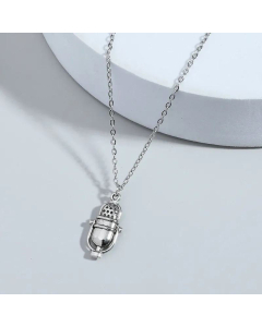 Fashion Punk Microphone Men's Necklace Popular Retro Radio DJ Microphone Pendant 