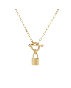 Retro Temperament Personality OT Buckle Lock Pendant Necklace Popular Accessories
