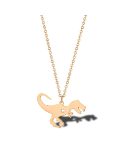 Non-Fading Gold-Plated Dinosaur Titanium Steel Necklace Wholesale Jewelry