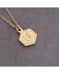 Geometric Stainless Steel 26 Letter Necklace Fashion Decoration Simple Clavicle Chain
