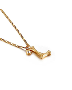 Wholesale Jewelry Fashion 26 Letter Golden Pendant Stainless Steel Necklace 