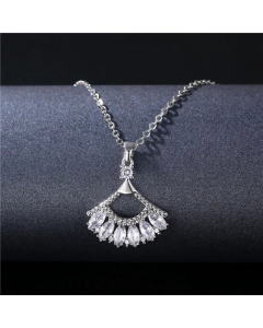 Hollow Clavicle Chain Wholesale Jewelry Fan-Shaped Titanium Steel Necklace 
