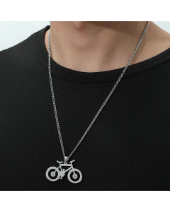 Personality Machinery Bicycle Pendant Stainless Steel Fashion Bicycle Shape Necklace