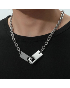 Personality Hip Hop Pendant Short Stainless Steel Necklace Design Minimalist Dark Wind Necklace 