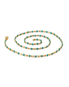 Wholesale Simple Stainless Steelresin Glass Beads Necklace