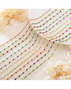 Simple Stainless Steelresin Glass Beads Necklace Wholesale Nihaojewelry_colorza_2