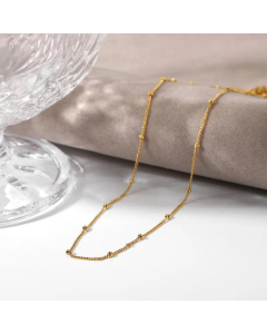 Ins Rust-Free Stainless Steel Fine Bead Necklace Women's Minimalist Fashion Necklace Jewelry