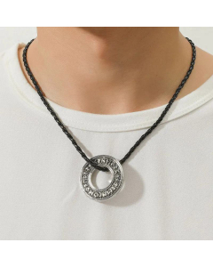 Viking Iceland Rune Circle Necklace Round Stainless Steel Necklace