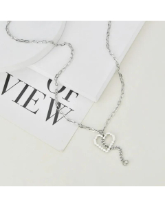 New Mosaic Heart Stainless Steel Necklace Non-Fading Necklace