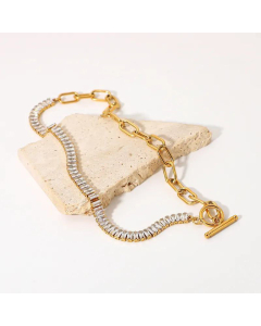 Ins Style Cold 18K Necklace Exaggerated OT Separable Mold Design Chain Titanium Steel 