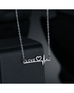 Letters LOVE Clavicle Chain Love Heartbeat Titanium Steel Fine Necklace