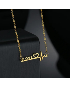 Letters LOVE Clavicle Chain Love Heartbeat Titanium Steel Fine Necklace