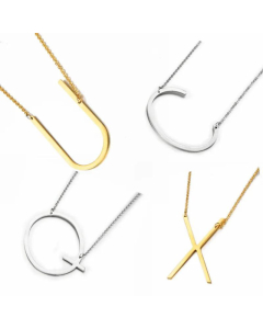 Wholesale Jewelry Fashion Jewelry 26 Letters Stainless Steel Necklace Wholesale Jewelry