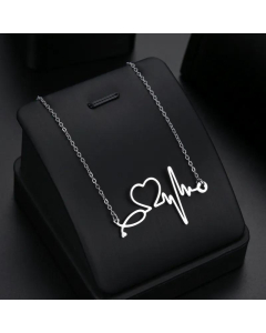Women's Necklace Heart-Shaped Pendant Wholesale Heartbeating Titanium Steel 