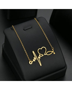 Women's Necklace Heart-Shaped Pendant Wholesale Heartbeating Titanium Steel 