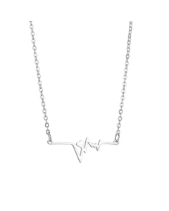 Electrocardiogram Pendant Heart Stainless Steel Necklace 