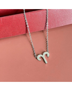 Fashion Geometric Necklace Twelve Constellation Stainless Steel Necklace-Steel Color-01