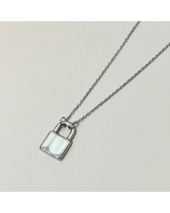 Minimalism Style Lock Pendant Stainless Steel Non-Fading Necklace