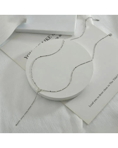 Little Butterfly Pendant Necklace Y-Shaped Stainless Steel Chain Necklace