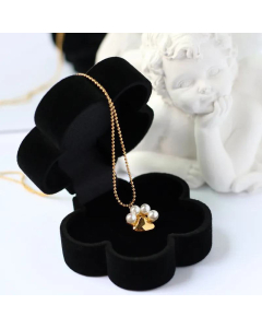 18K Gold Plating Cute Pet Cat Meat Pad Dog's Paw Plum Necklace Clavicle Chain Titanium Steel 