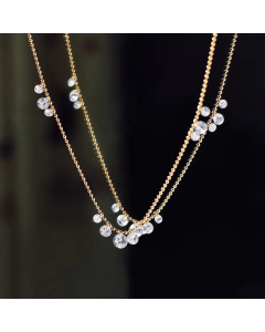 Dew Zircon Shining Diamond Light Luxury Small Necklace Clavicle Chain Titanium Steel Necklace