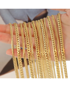18 Real Gold Necklace Bracelet Set Double Chocke Design Style Necklace Titanium Steel 