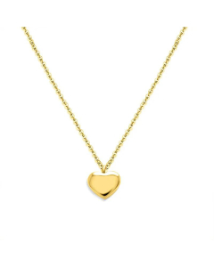 Trendy 18K Real Gold Plating Titanium Steel Sweater Chain Heart Love Necklace 