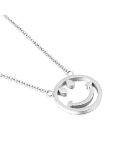 Simple And Cute Fashion Jewelry New Smiling Face Stainless Steel Necklace 